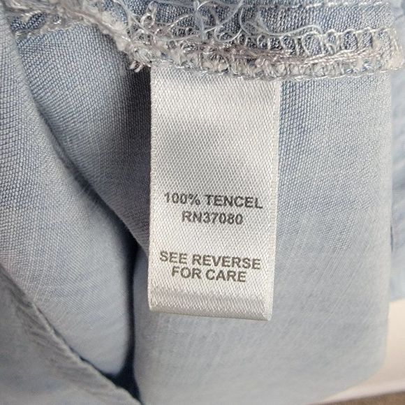 Cato Chambray Light Wash Button Up Long Sleeves Straight Fit Dress Size S - Picture 11 of 11